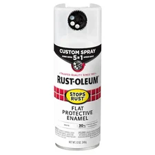 Rust-Oleum 376856 Rust Preventative Spray Paint, White, Flat, Solvent, 12 Oz
