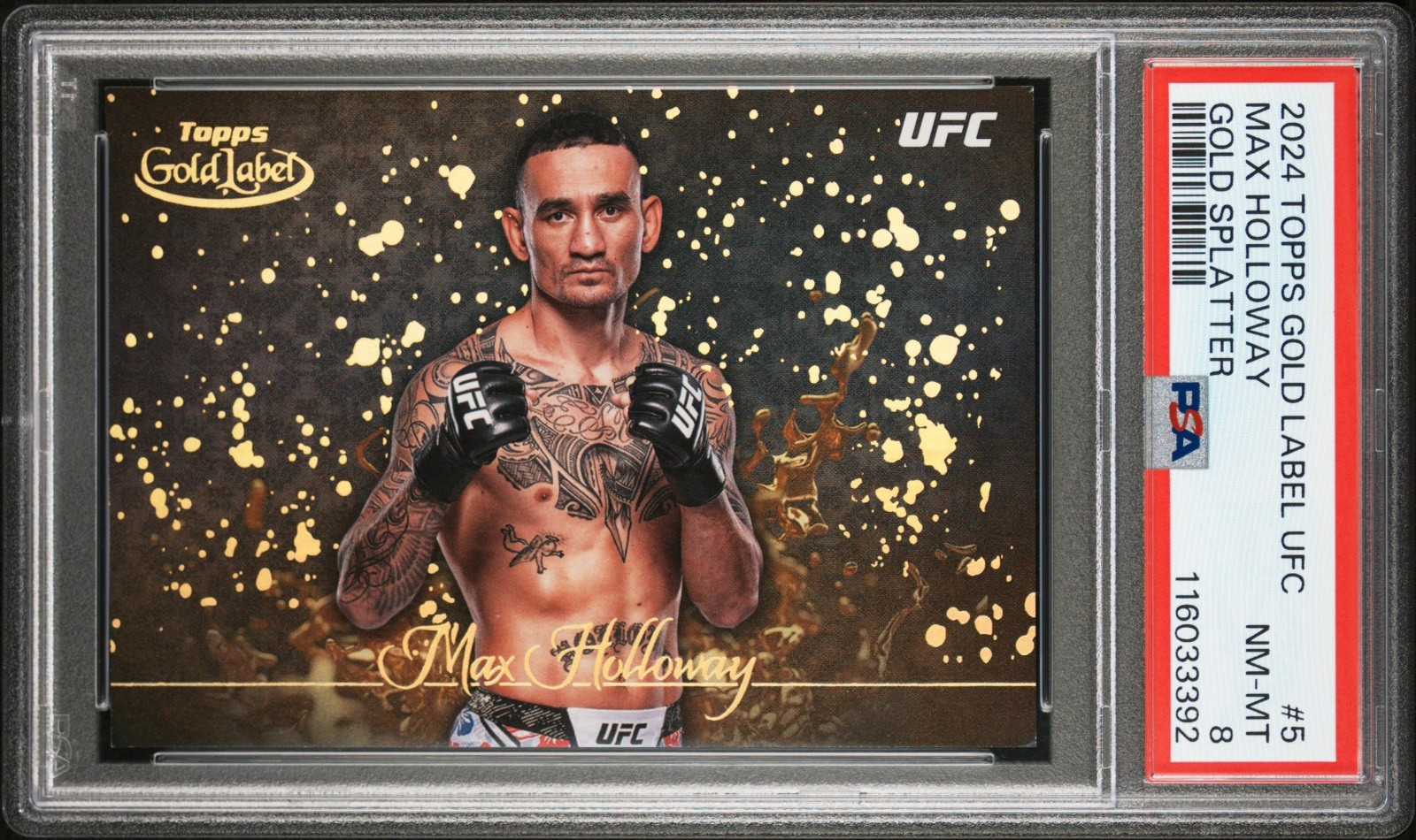 Max Holloway 2024 Topps Gold Label UFC Gold Splatter Case Hit Rare SSP