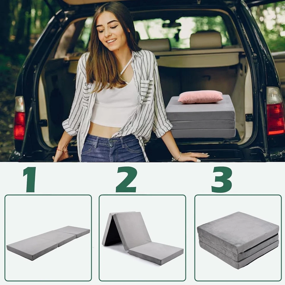 Colchonetas De Esponja Para Dormir En El Suelo Memoria Espuma Colchón Plegable Foto 3 de 4