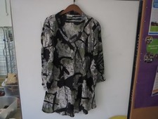 Masai  Short Sleeve  100% Viscose Blouse/Tunic  Size XXL in Black/White/Green