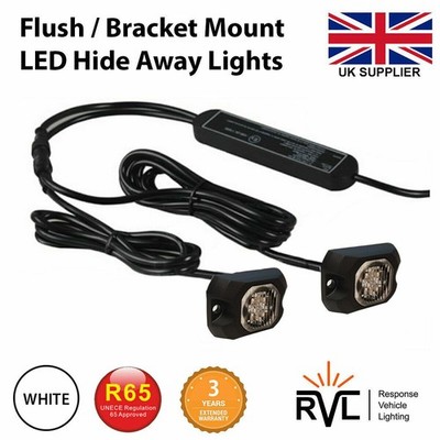 OBERFLÄCHENMONTAGE LED VERSTECK LICHTER LightBar Recovery Strobe Leuchtfeuer WEISS 12 V 24 V