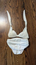 VENUS White Halter Bikini Top and High-Waist Bottoms