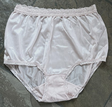 COTILLION 5/Small Dusty PINK Silky Shiny SATIN All Nylon Brief Panty NEW VTG