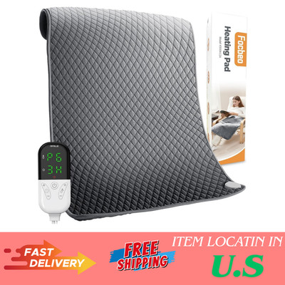 King Size Heating Pad for Back Pain 32''x24'' Extra Large Electric Heating Pad for