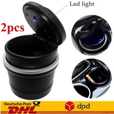 Autoaschenbecher KFZ LED Aschenbecher Beleuchtung Getränkehalter Gluttöter 2stk