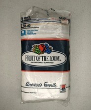 Fruit of Loom 1986 Vintage Mens Large L 38-40 White Underwear Briefs 3 Pack 3pk