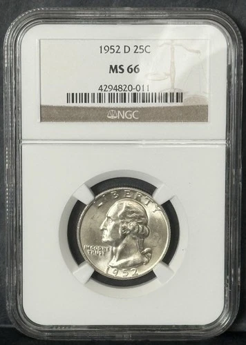 1952 D ** Washington Silver Quarter ** NGC MS66 **