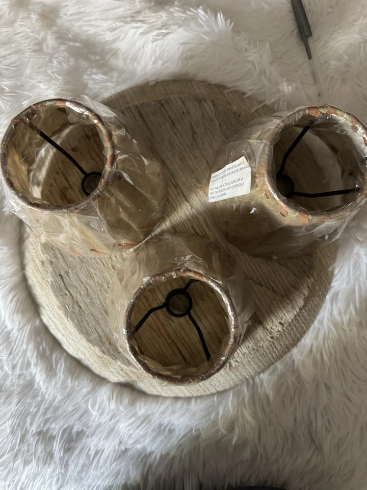 3 New In Pkg Faux Leather Candelabra Shades - Image 2 of 3