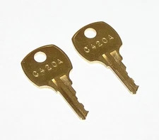 2 - C420A Replacement Cabinet Drawer Lock Brass Keys fit CompX National