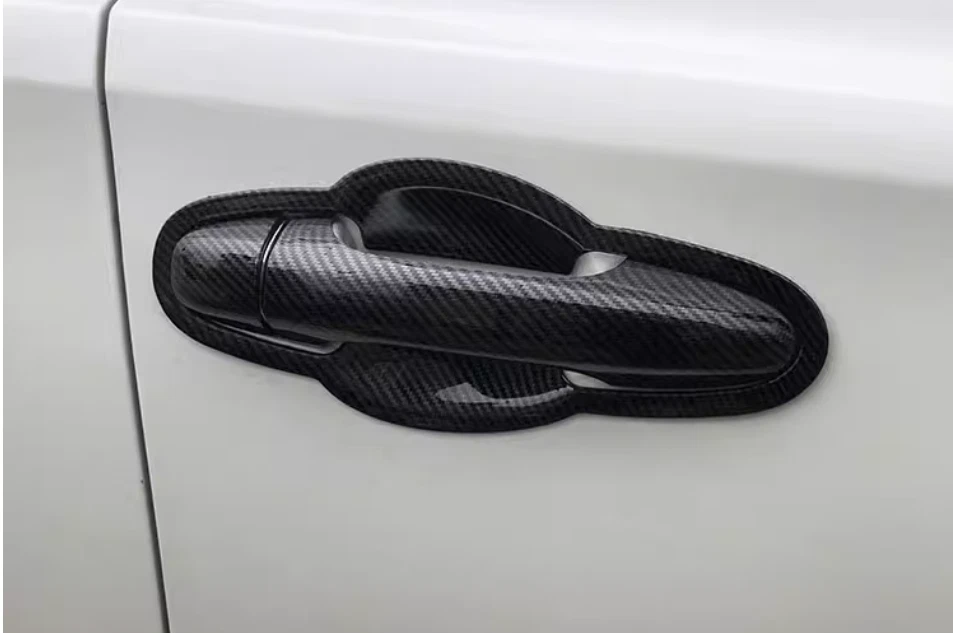 Manija de puerta de fibra tazón taza tapa cubierta embellecedor para Toyota Highlander 13-18 RAV4 14-19 Foto 4 de 4
