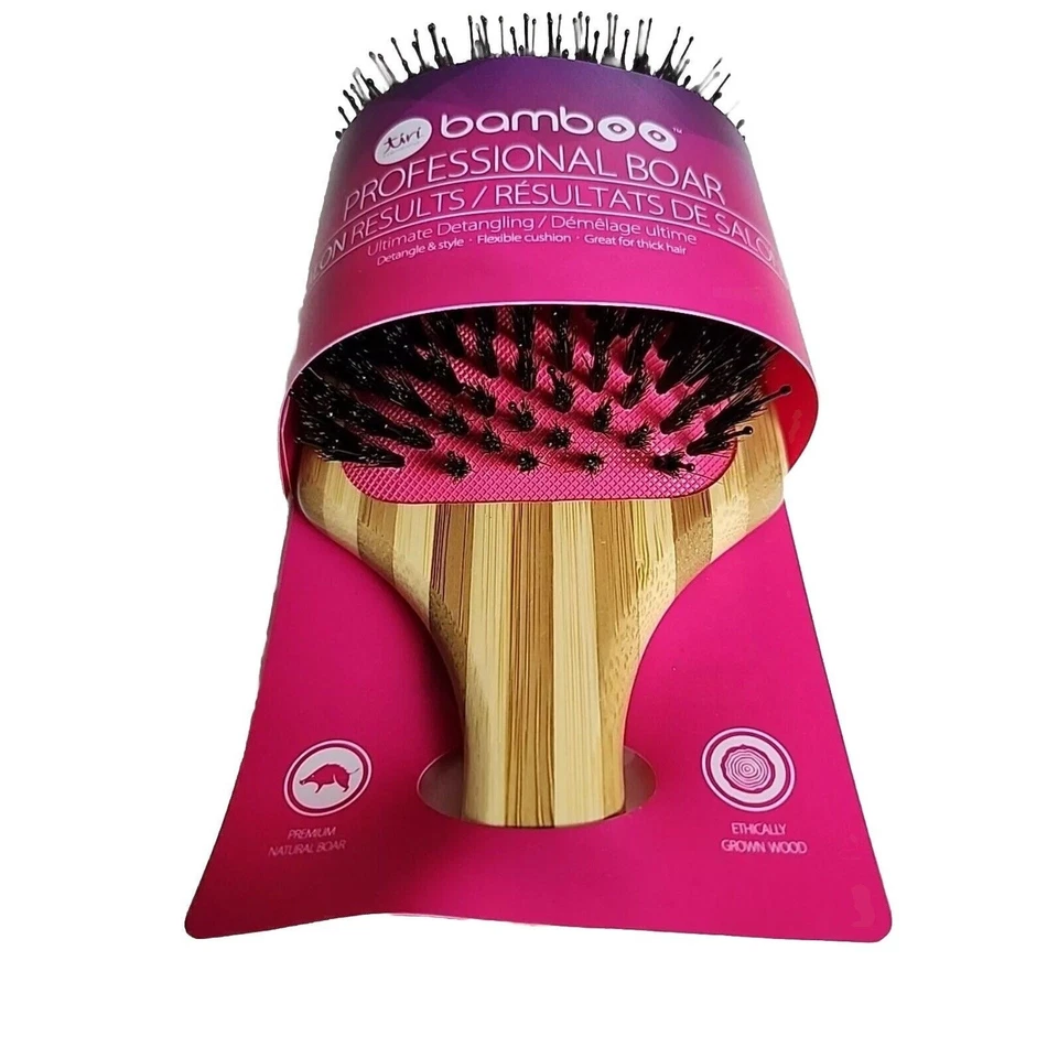 Cepillo de paleta TiriPro desenredante de bambú XL con cerdas de jabalí profesional NUEVO Foto 2 de 4