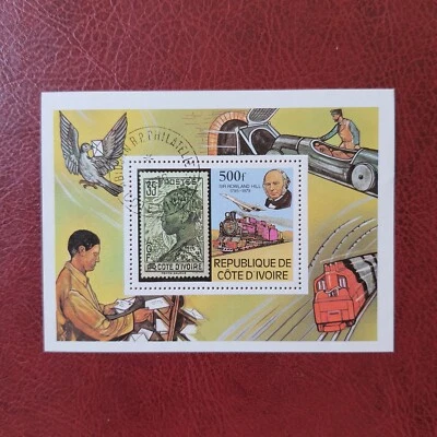 Briefmarken Elfenbeinküste 1979, Mi.Block 14, gestempelt, Rowland Hill - Bild 1 von 2