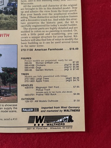 Vintage 1990 Walthers Cornerstone Model Train Print Ad Rural Scenes Miniatures - Picture 2 of 7