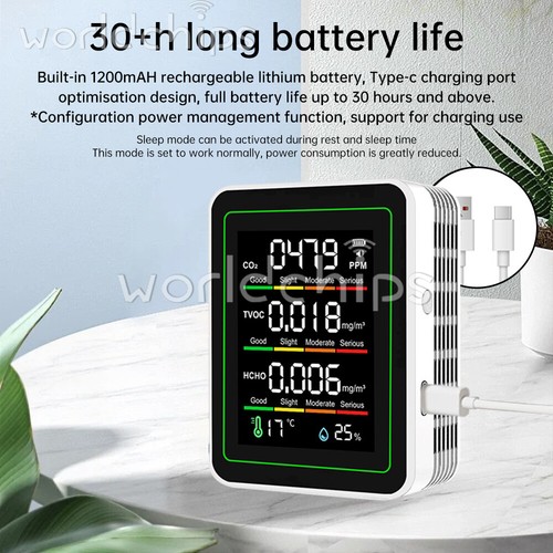 5in1 Formaldehyde Carbon Dioxide Detector TVOC Temp Humidity Air Quality Monitor - Picture 12 of 24