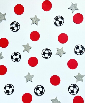 Handgefertigtes Silver Star Fußballteam inspiriertes Tischkonfetti