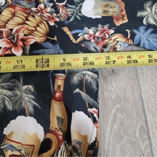 Pierre Cardin Mens XLT Short Sleeve Button Up Shirt Hawaiian Floral Beer - Picture 7 of 9
