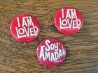 I Am Loved / Soy Amada - Helzberg Diamonds Vintage Pinback Buttons - Lot of 3 — photo 3