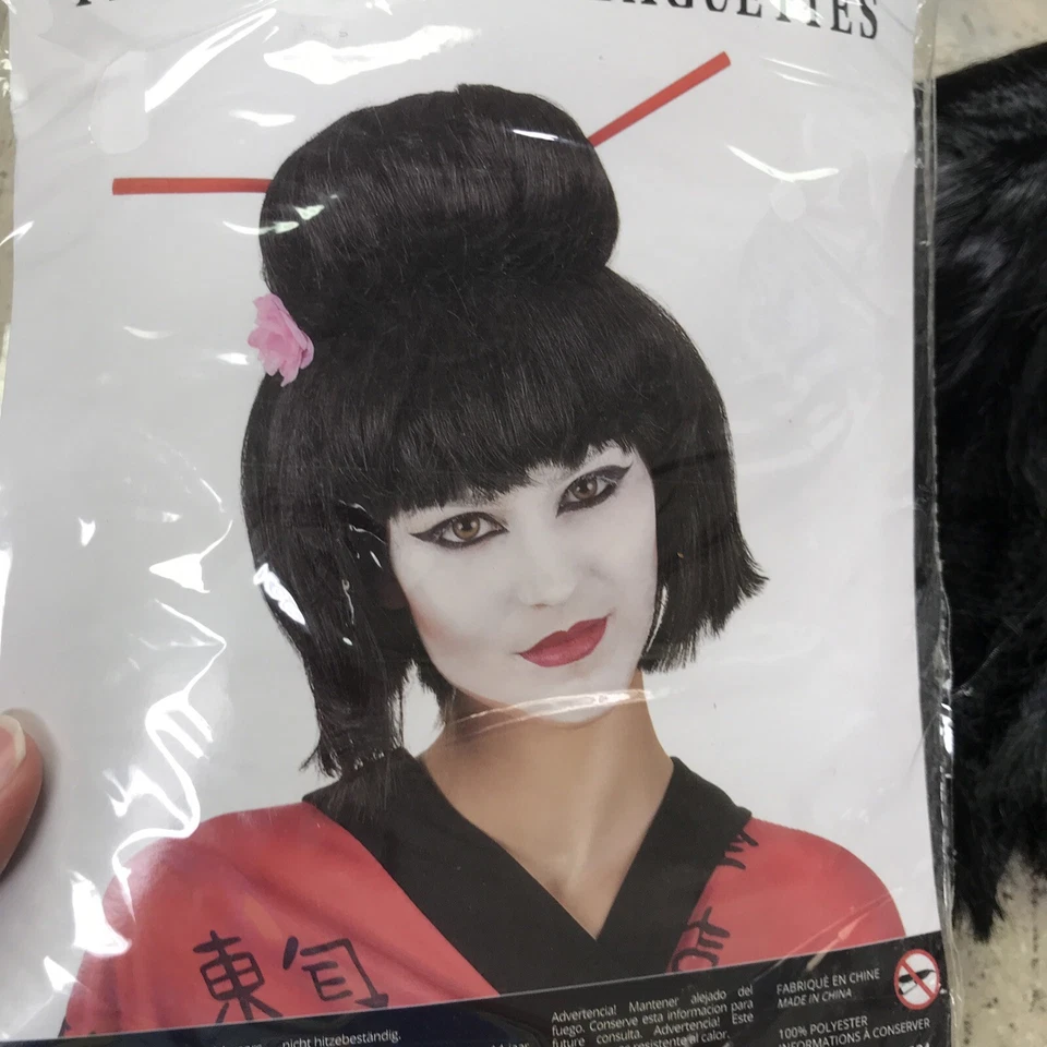 Peluca para niñas adultas geisha con palillo - Talla única negra Halloween Juegos con disfraces Foto 4 de 4
