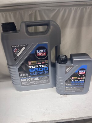 6 liters  liquimoly top tec 6600 0W-20 fully synthetic motor oil
