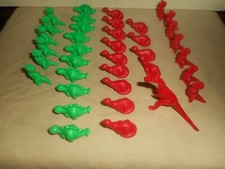 DINOSAUR Counting Toys Miniature Action Figures Lot 37 RED GREEN Early Education
