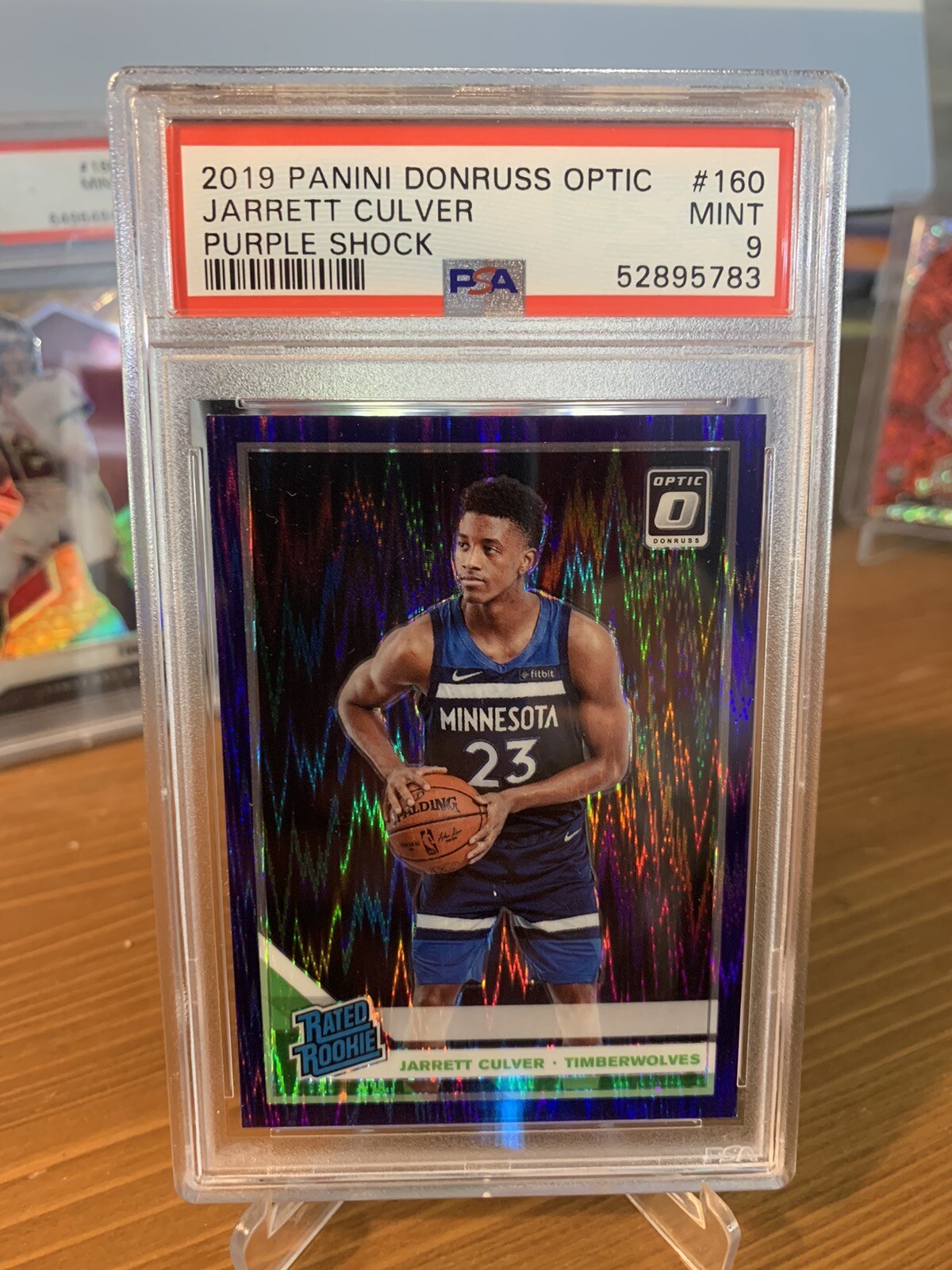 2019 Panini Donruss Optic #160 Jarrett Culver Purple Shock Rc PSA 9 Mint