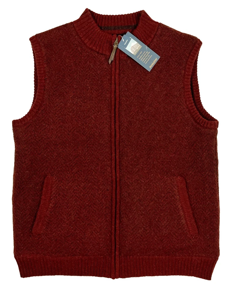 Men's PENDLETON Russet Red & Brown Herringbone Wool Vest L Large NWT NEW - Image 2 of 4