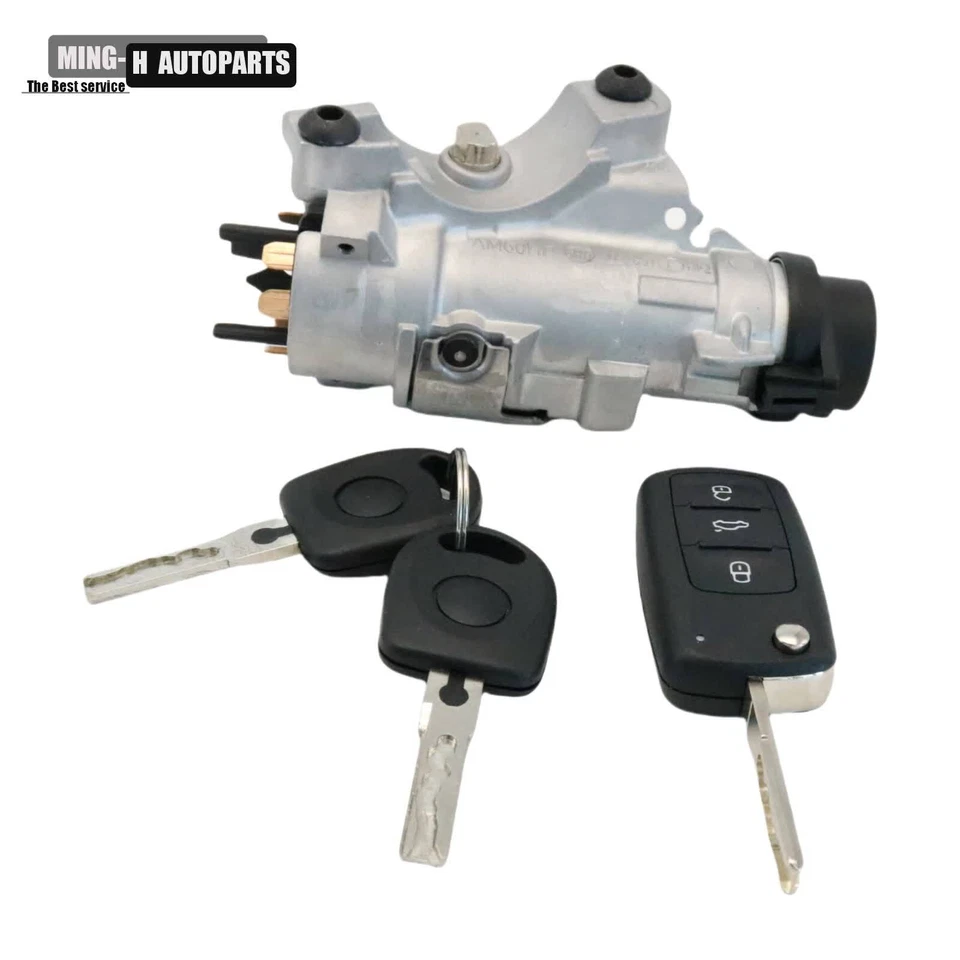 Conjunto de cilindro de bloqueo de encendido con carcasas de llave para Audi 98-09 A4 4B0905851P Foto 2 de 4