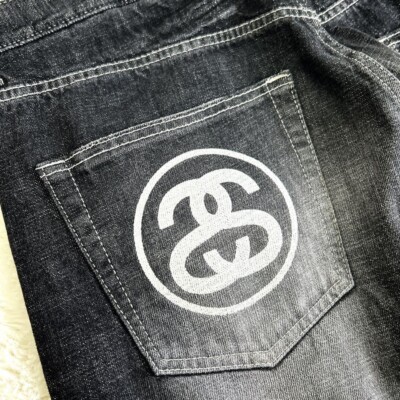Stussy ジーンズ w36 Stussy Rough Rugged Black Denim Jeans W36 Used Vintage