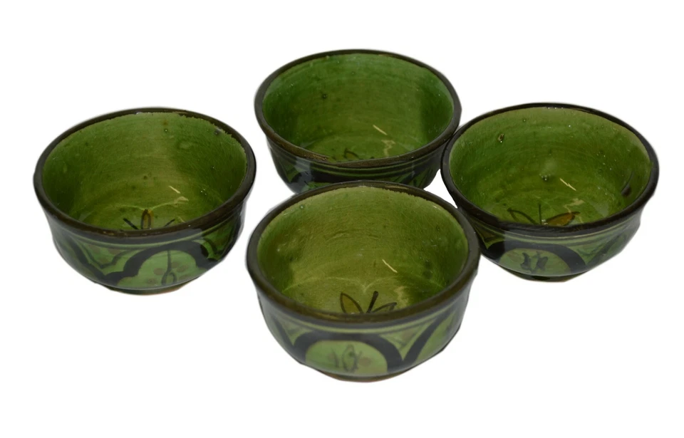 Moroccan Handmade Dipping Sauce Bowl Set of 4 X-Small Serving Pinch Spice Butter - Image 4 of 4