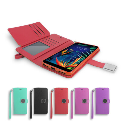 For LG K22 (LM-K200) Wallet Case,  Double Leather Flip Folio Stand  Cover