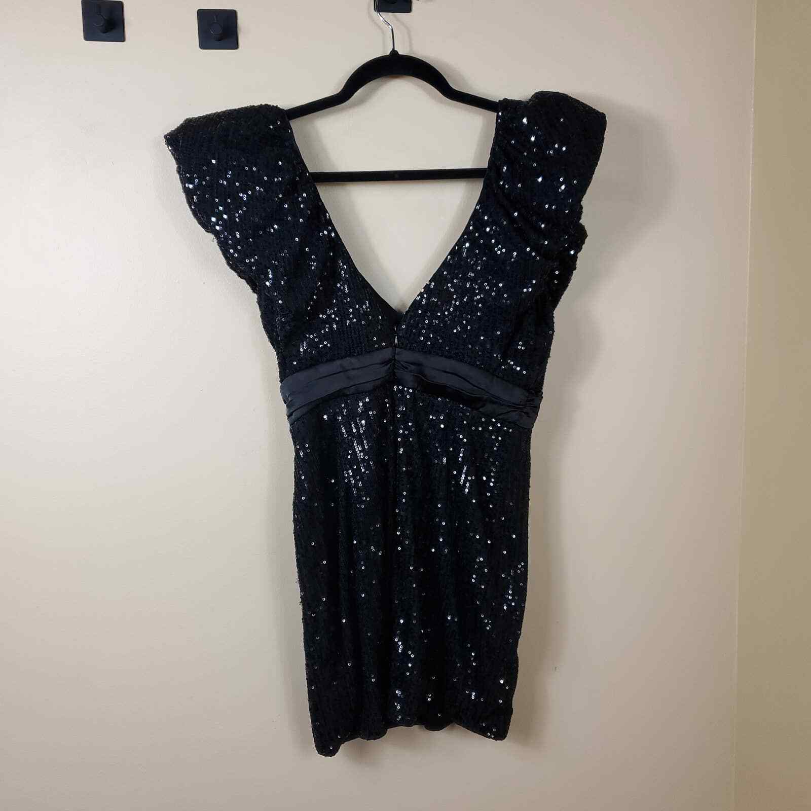 Elle Zeitoune Marla Sequin Mini Dress in Black Si… - image 8