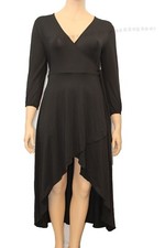 Plus Size Sexy Cocktail Black or Red Ruffle Wrap Hi-low Dress XL XXL XXXL
