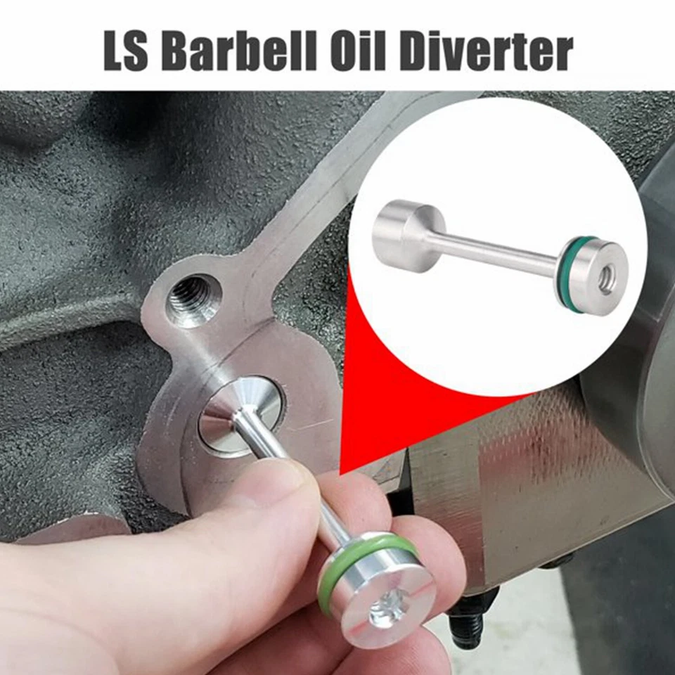 Billet Aluminum Oil Diverter Barbell for LS LS1 LS2 LS3 LQ4 4.8 5.3 5.7 6.0 6.2L - Image 2 of 4