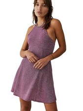 Urban Outfitters Halter Mini Dress In Pink Halle Sparkle Small UK 8-10