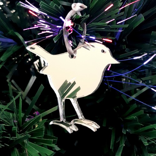 Robin Christmas Tree Decorations Mirrored, Sets 10x7cm or 4x14cm eBay