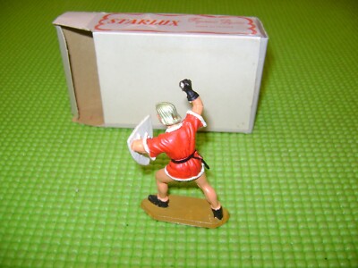 Figurine Starlux Moyen Age - Seigneur Noir Combattant - Ecu Armoirie - Boîte D'origine