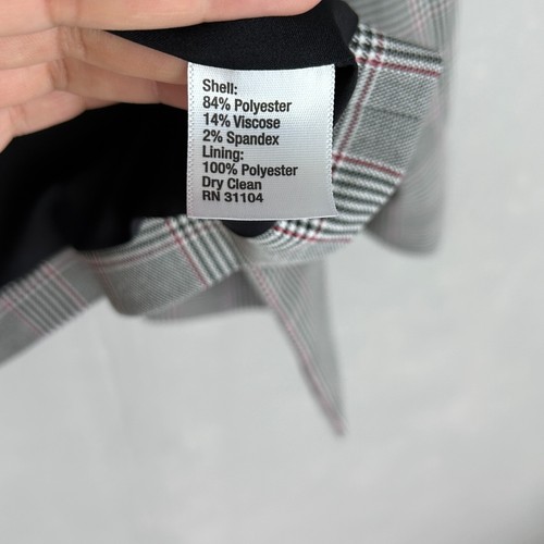 The Limited size 16 double breasted blazer gray red plaid career wear - Picture 13 of 13
