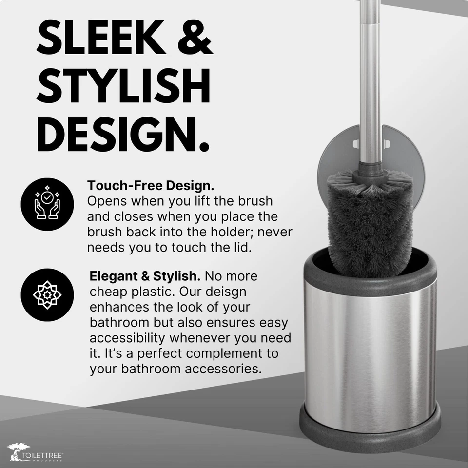 Premium Quality Bathroom Toilet Cleaning Flexible Brush and Holder Set With Lid - Image 3 of 4
