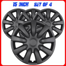 15 Snap-on Matte Black Set Of 4 Wheel Cover Hubcaps For 2004-2006 Toyota Camry