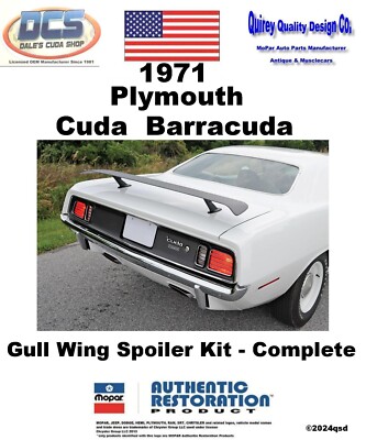 Cuda Rear Spoiler 1971 Cuda Barracuda Gull Wing Spoiler Complete Kit MoPar USA | eBay