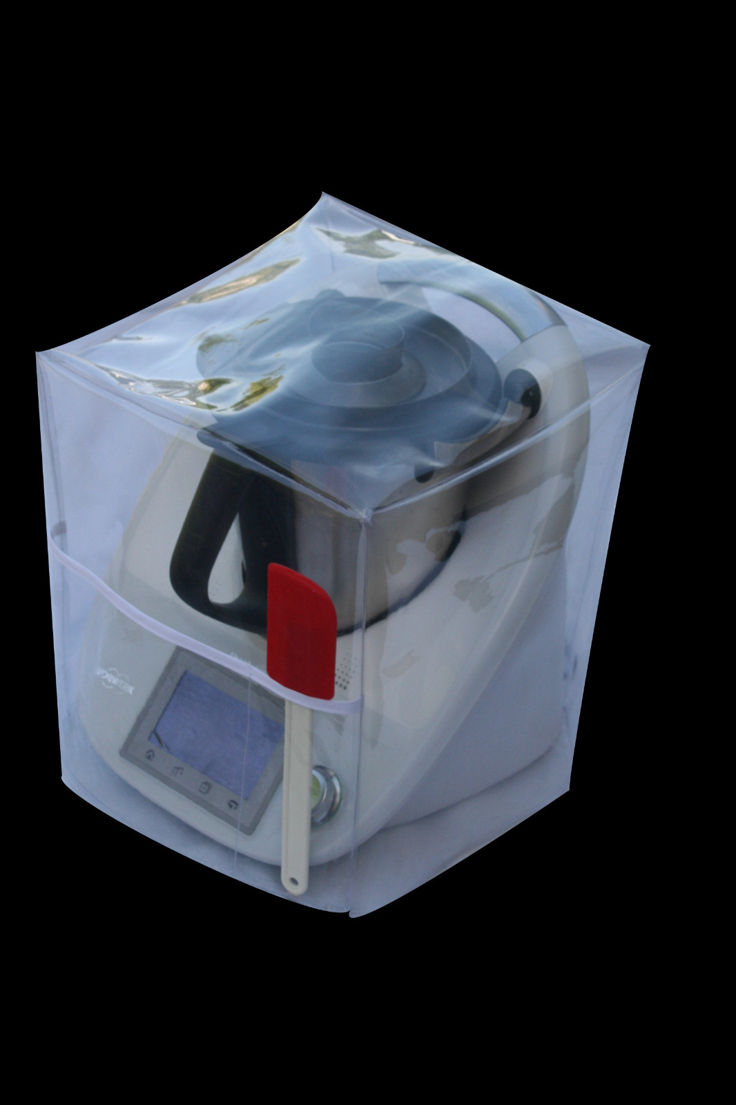 Housse Thermomix TM6 TM5 Transparente Anti-poussière et Imperméable à Biais Blanc