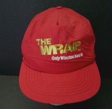 Vintage 1980's Winston Cigarette The Wrap Nylon Hat Red Trucker Snapback