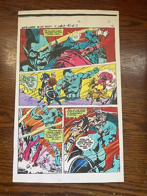 #ad WARLORD #25 comic ART original COLOR GUIDE 1979 MIKE GRELL SNOW GIANT BATTLE $149.99