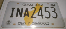 PLAQUE IMMATRICULATION LICENSE PLATE AMERICAINE USA GUAM TANO Y CHAMORRO INA2453