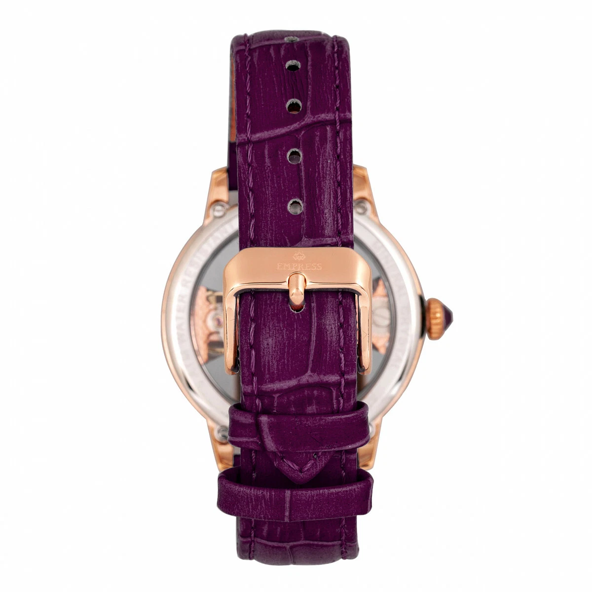 Empress Rania Mechanical Plum Semi Skeleton Dial Women s Watch