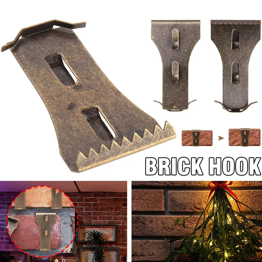 UP 60PCS Heavy Duty Brick Hooks Hanger Clips Fastener Hook Hanger Wall Clip Set
