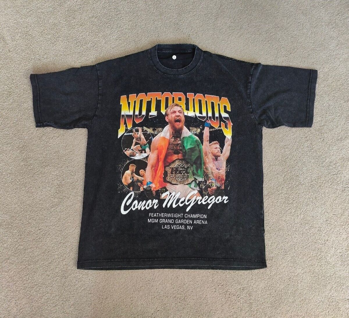 Conor McGregor Notorious T-Shirt distressed vintage Rap Tee Conor McGregor Notorious T-Shirt distressed vintage Rap Tee