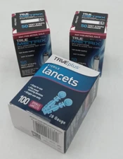 TRUE Metrix Blood Glucose 100 Test Strips with 100 Lancets Exp 1/17/26