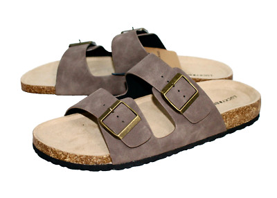 LUCKY BRAND Blanc Men's Double Strap Slide Sandal Size 11M Brown Suede
