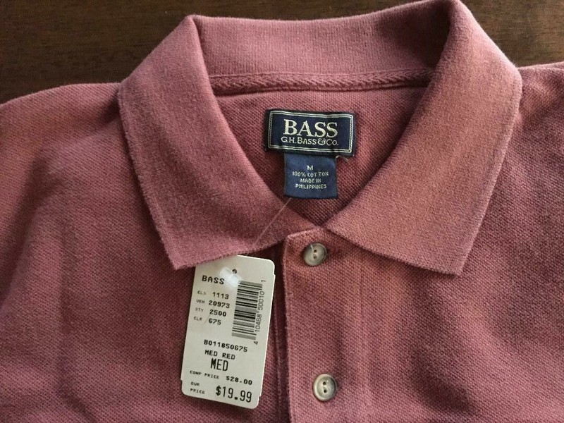 NEW WITH TAG G.H. BASS Men’s Short Sleeve Polo Shirt Medium Red